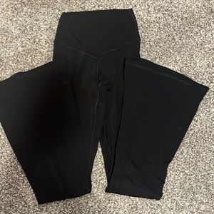 aerie cross over black flare leggings